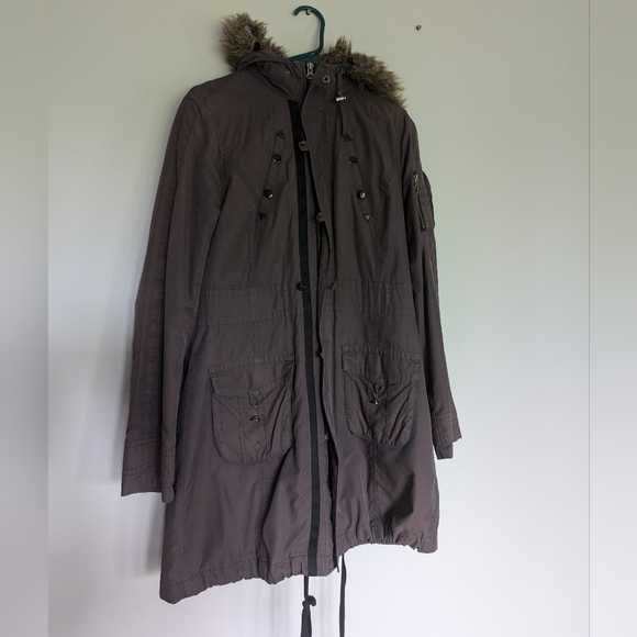 Jacob Connexion Cargo Jacket with faux fur hood size medium - Picture 9 of 10